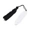 Contemporary Home Living 1" x 3" Silver Elongated Oval Bookmark with Black Tassel